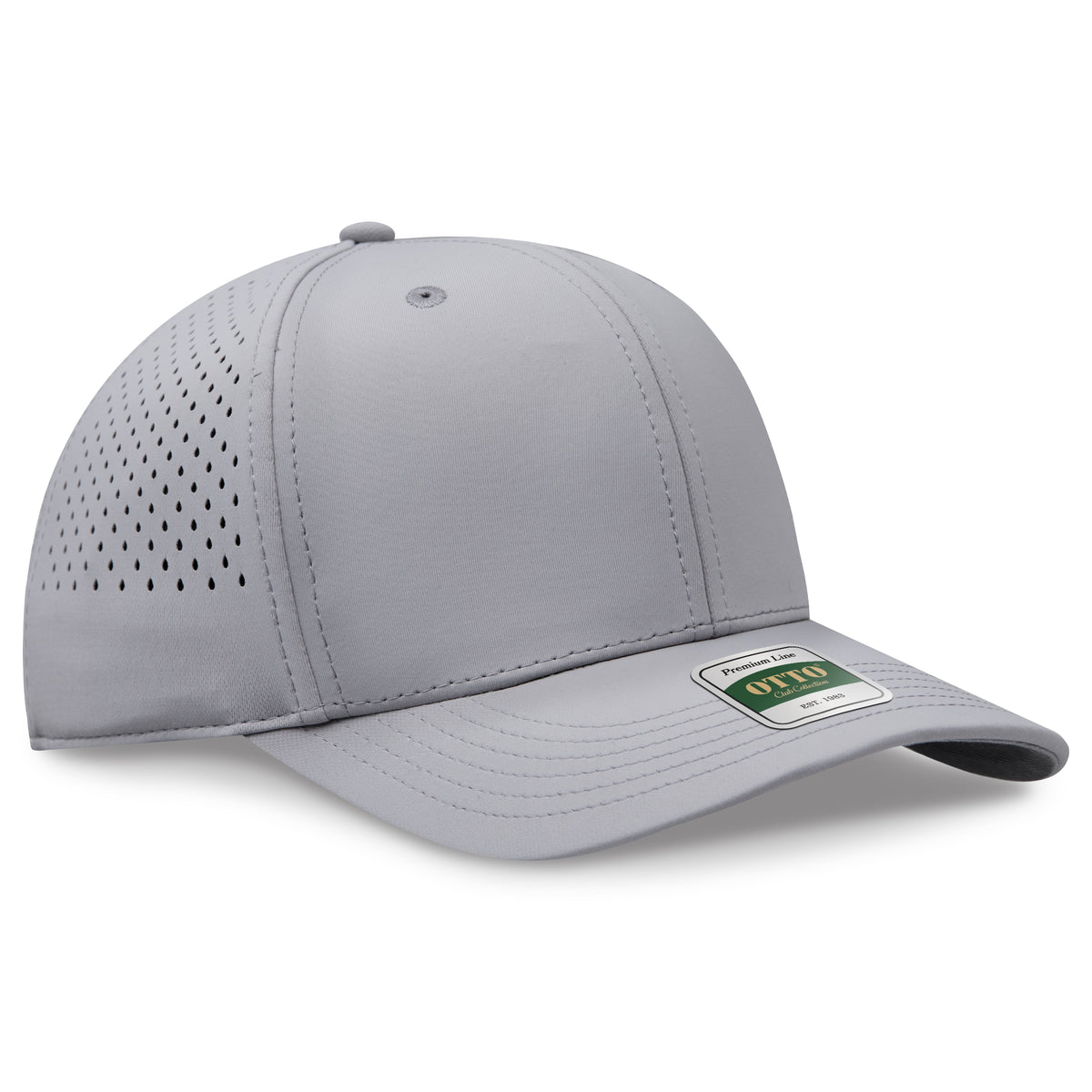Otto Cap 102 Comfy Fit Club Collection 6 Panel Pro Style Perforated Cap - Gray