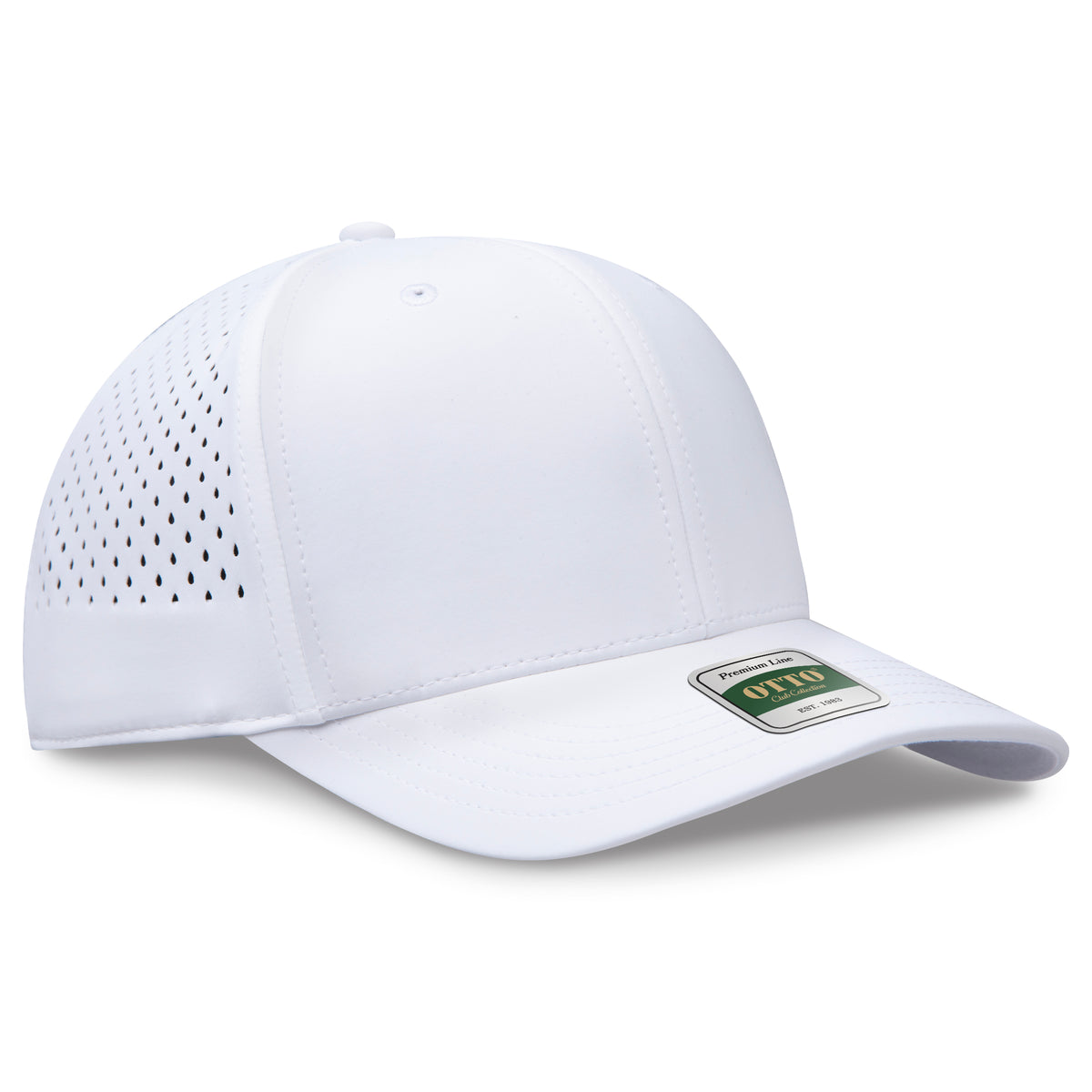 Otto Cap 102 Comfy Fit Club Collection 6 Panel Pro Style Perforated Cap - White