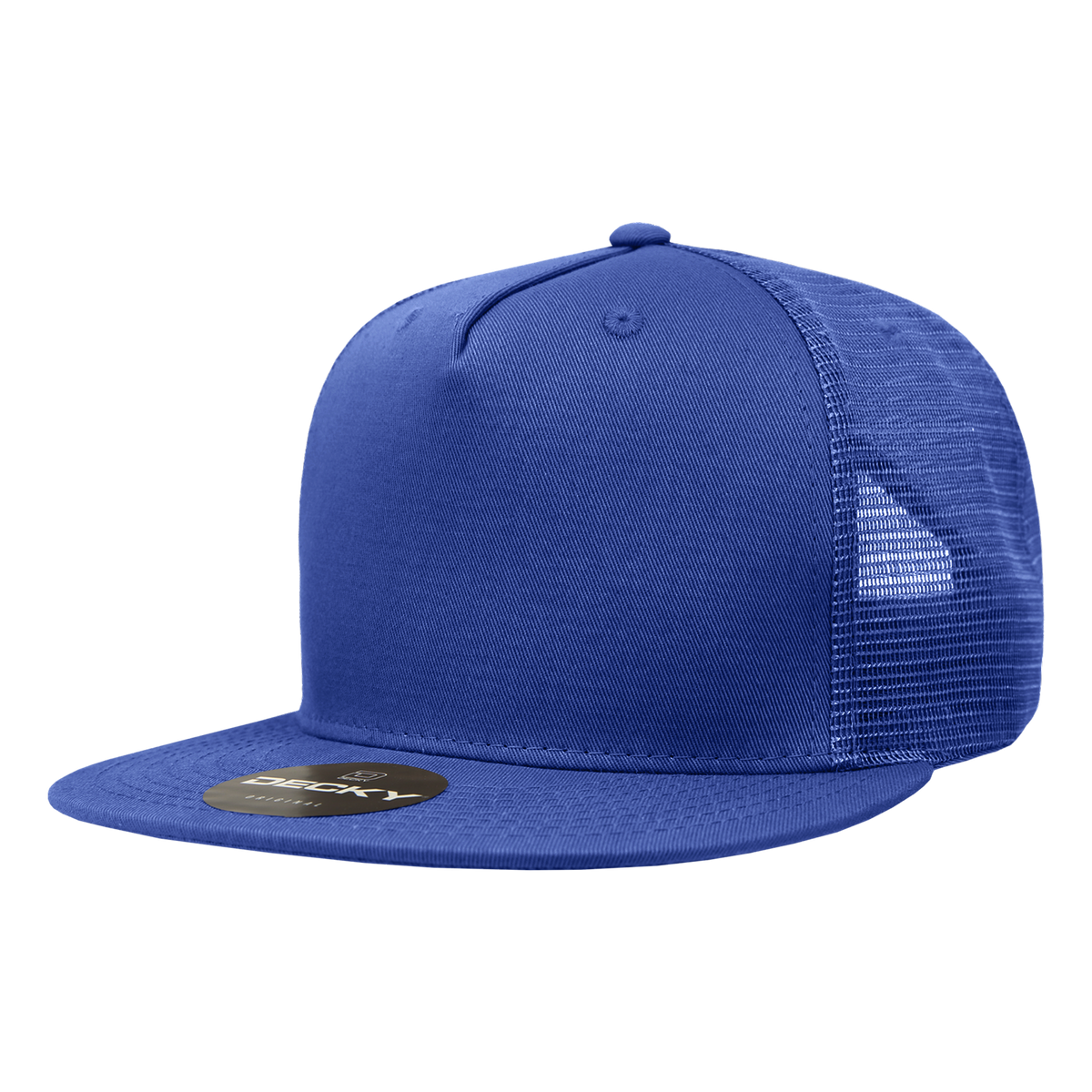 Decky 1040 5 Panel High Profile Structured Cotton Blend Trucker - Royal