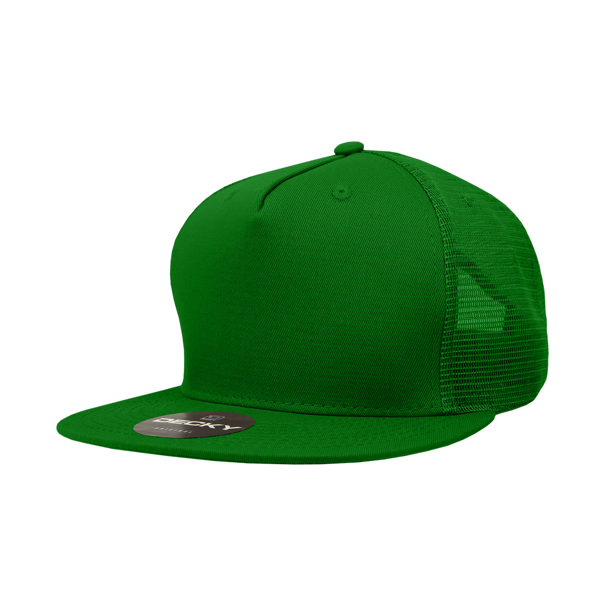 Decky 1040 5 Panel High Profile Structured Cotton Blend Trucker - Kelly