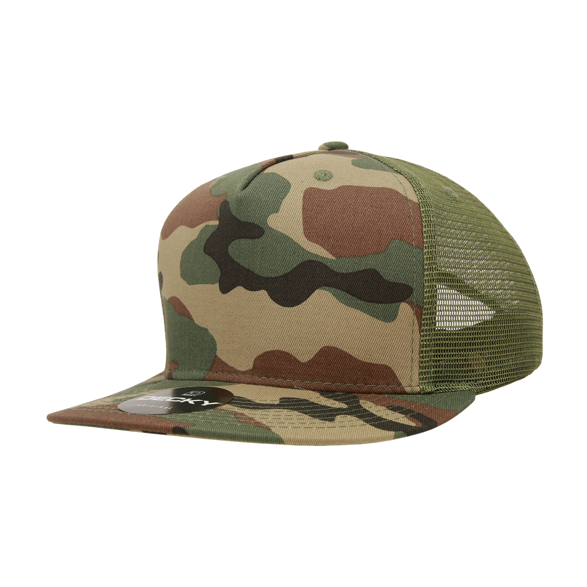 Decky 1040 5 Panel High Profile Structured Cotton Blend Trucker - WDL/OLV