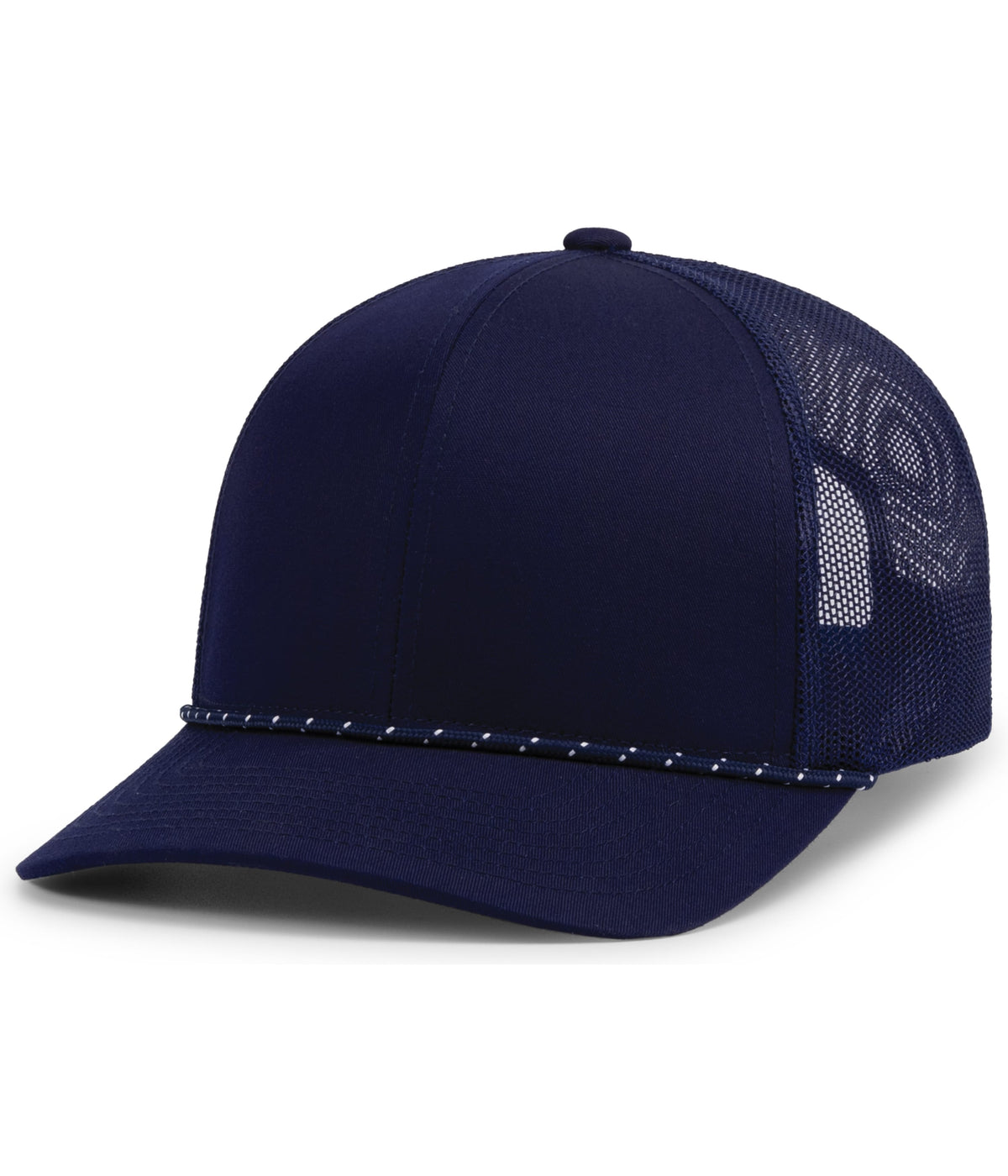 Pacific Headwear Trucker Snapback Braid Cap - TRUE NAVY