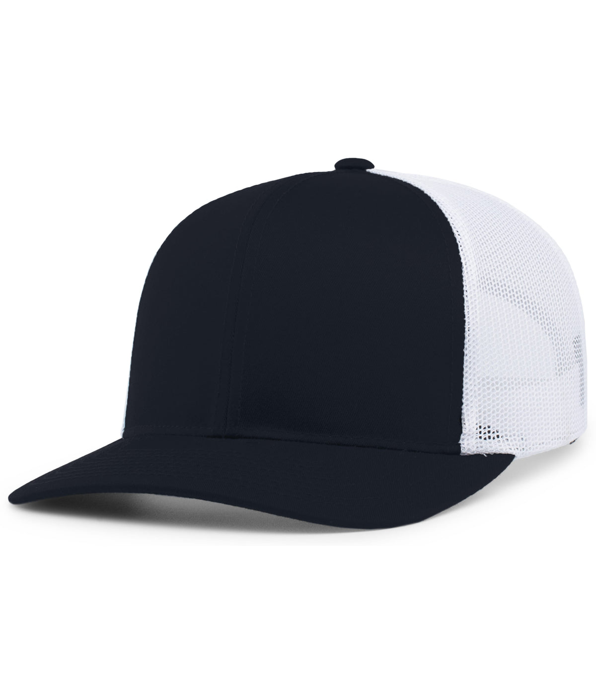 Pacific Headwear Trucker Snapback Cap - NAVY/WHITE/NAVY