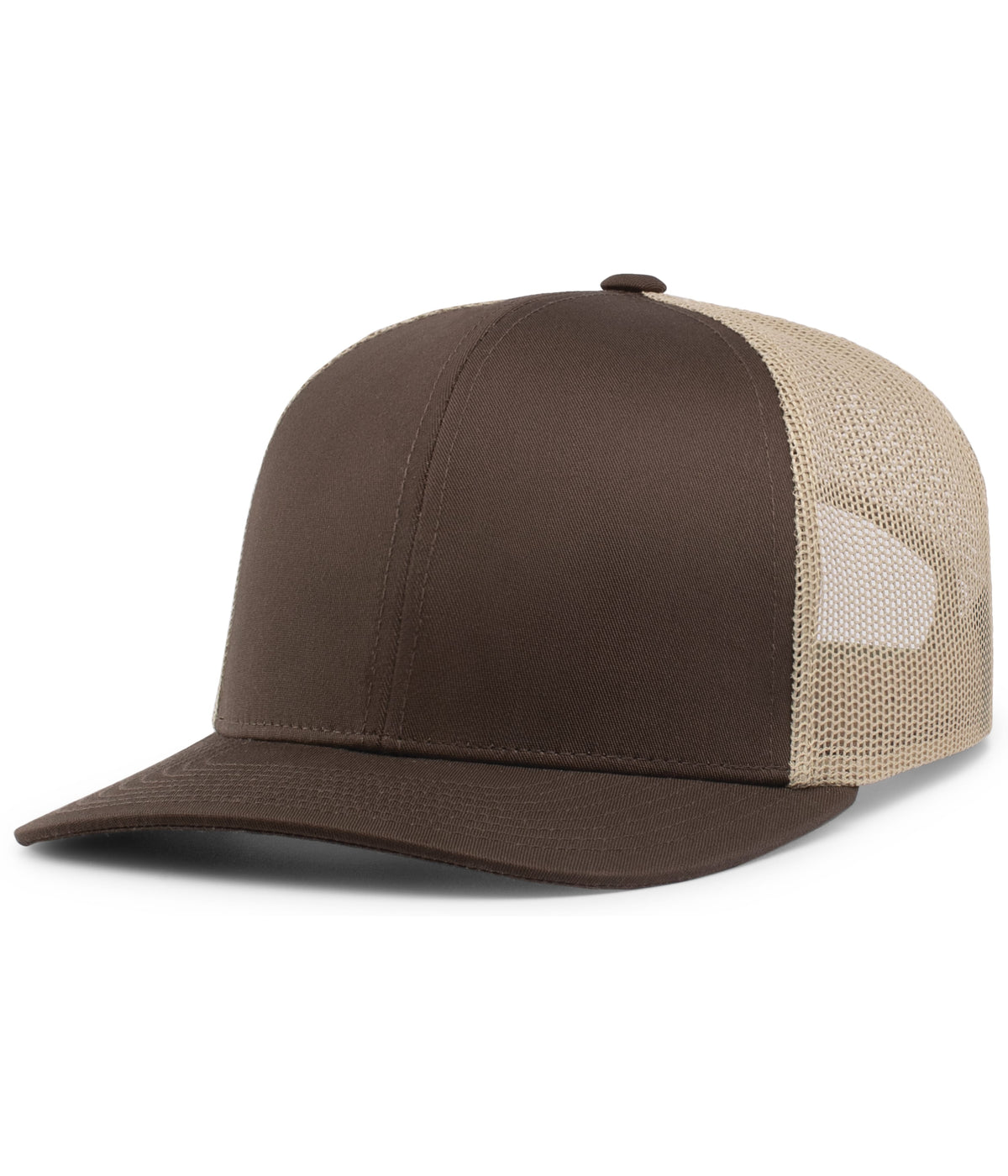 Pacific Headwear Trucker Snapback Cap - BROWN/KHAKI/BROWN