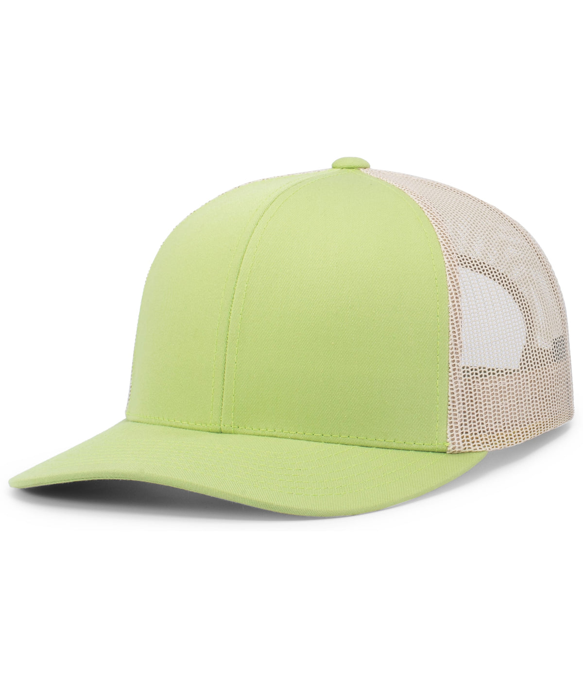 Pacific Headwear Trucker Snapback Cap - GREEN GLOW/BEIGE/GREEN GLOW