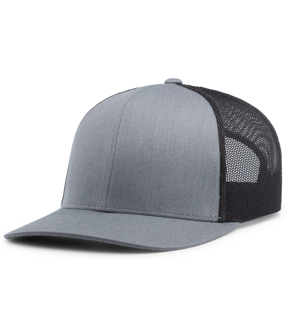 Pacific Headwear Trucker Snapback Cap - HEATHER GREY/LT CHARCOAL/HEATH