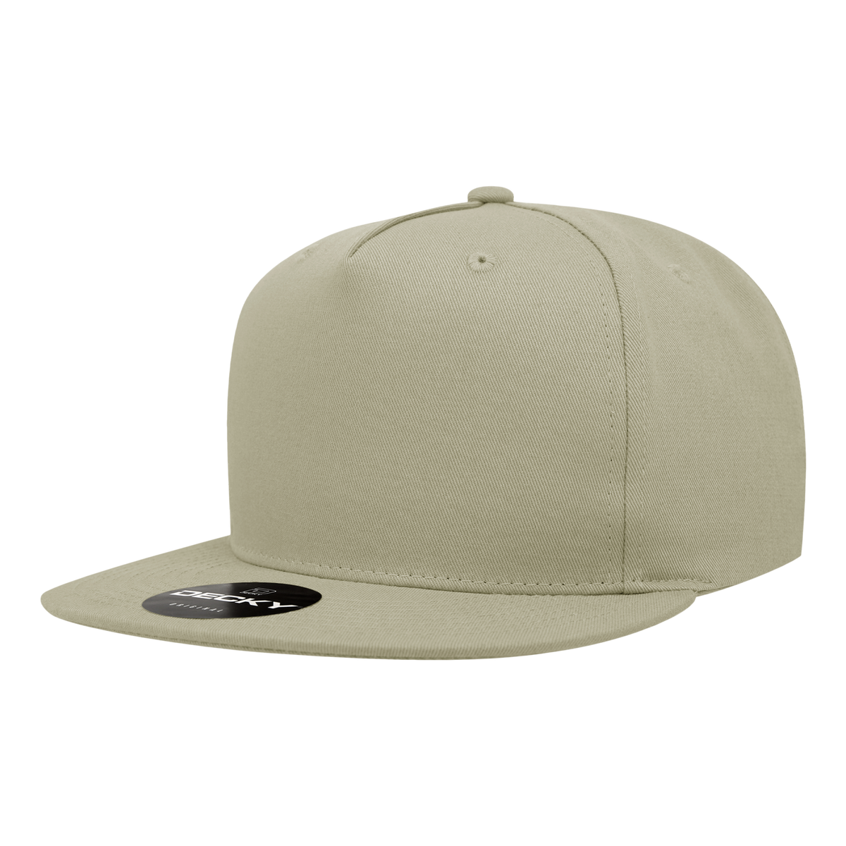 Decky 1064 5 Panel High Profile Structured Cotton Blend Snapback - Khaki