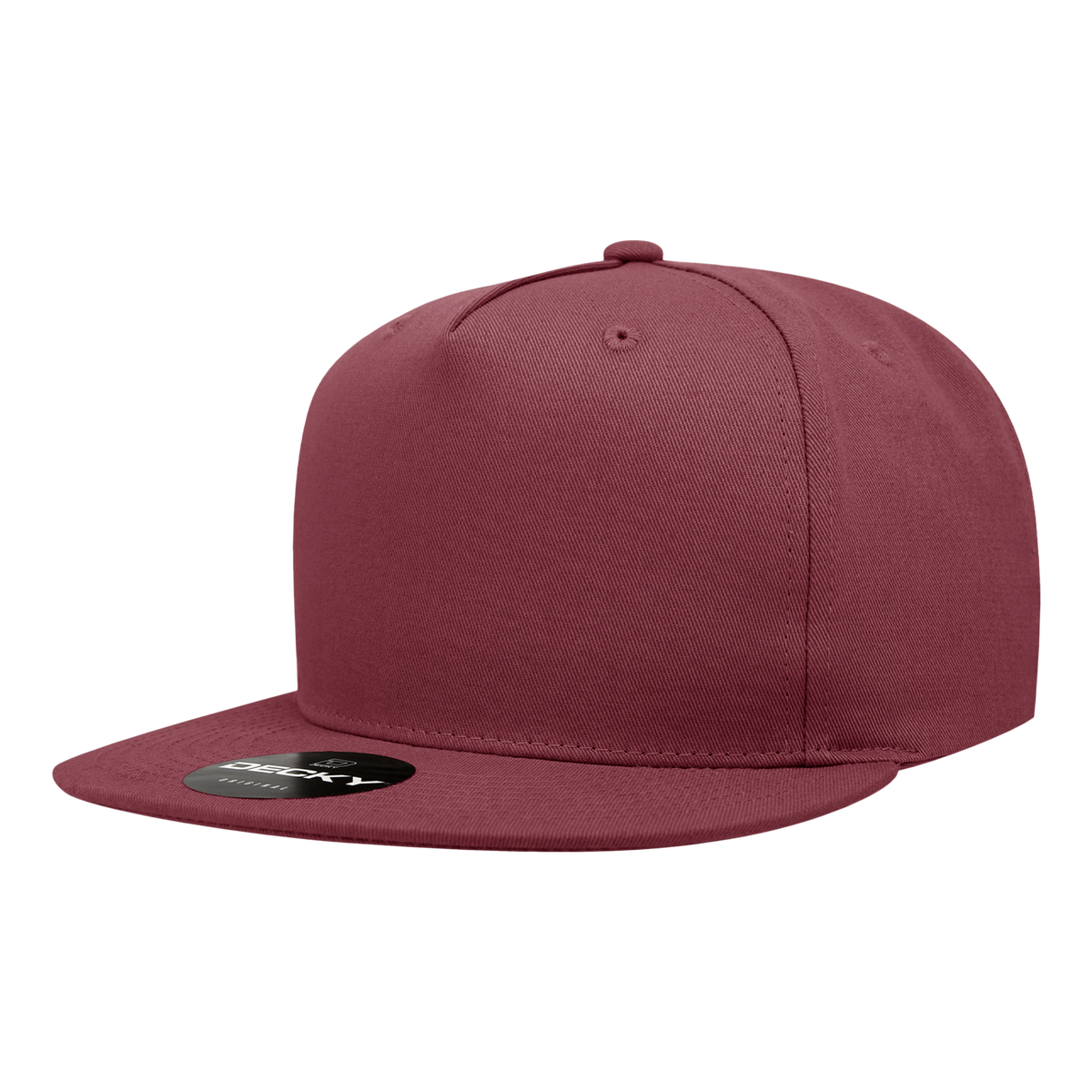 Decky 1064 5 Panel High Profile Structured Cotton Blend Snapback - Maroon