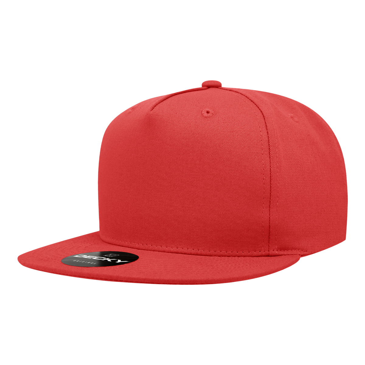 Decky 1064 5 Panel High Profile Structured Cotton Blend Snapback - Red