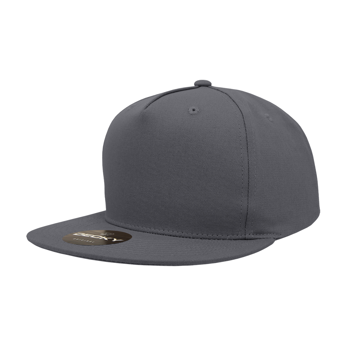 Decky 1064 5 Panel High Profile Structured Cotton Blend Snapback - Charcoal