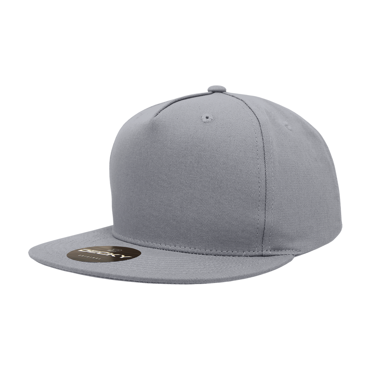 Decky 1064 5 Panel High Profile Structured Cotton Blend Snapback - Grey