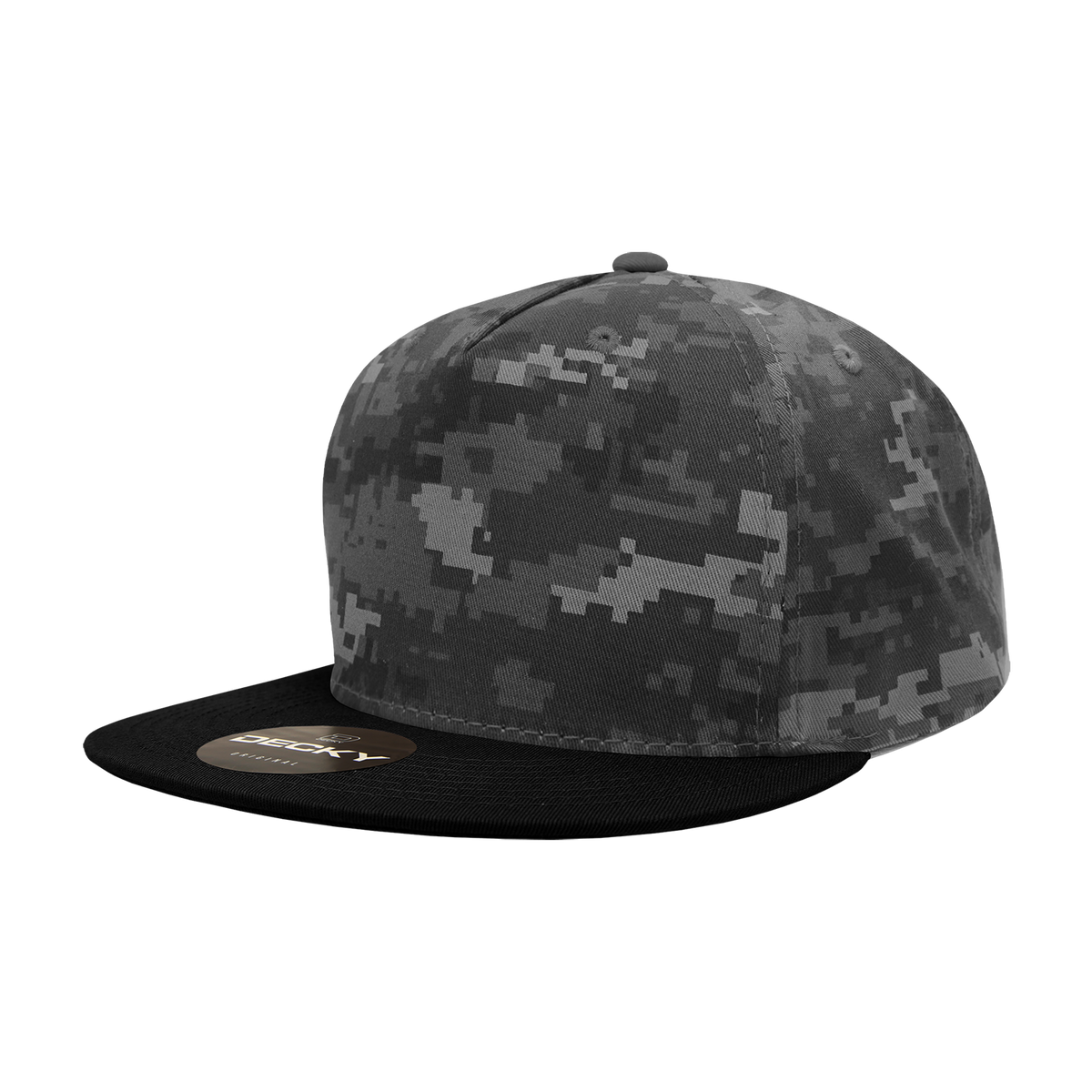 Decky 1064 5 Panel High Profile Structured Cotton Blend Snapback - NTG/Black