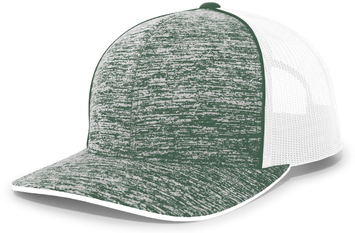 Pacific Headwear Aggressive Heather Trucker Snapback Cap - DGH/W/DH