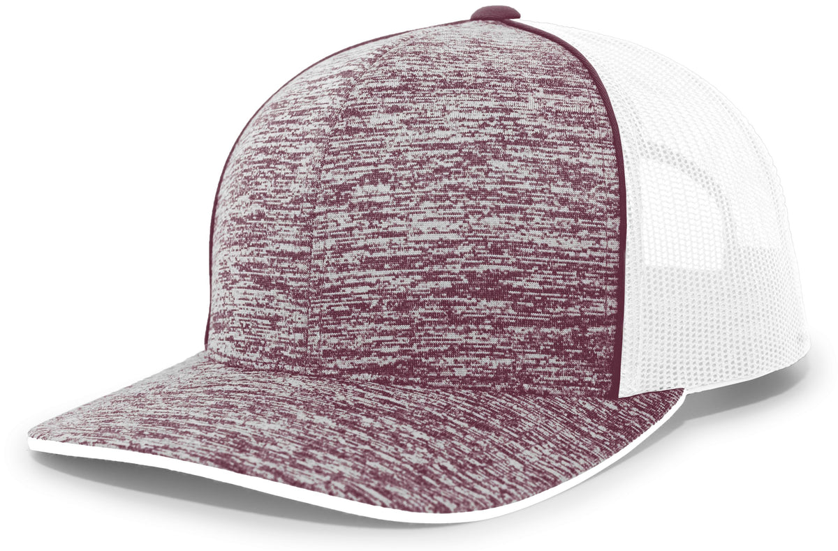 Pacific Headwear Aggressive Heather Trucker Snapback Cap - MH/WH/MH