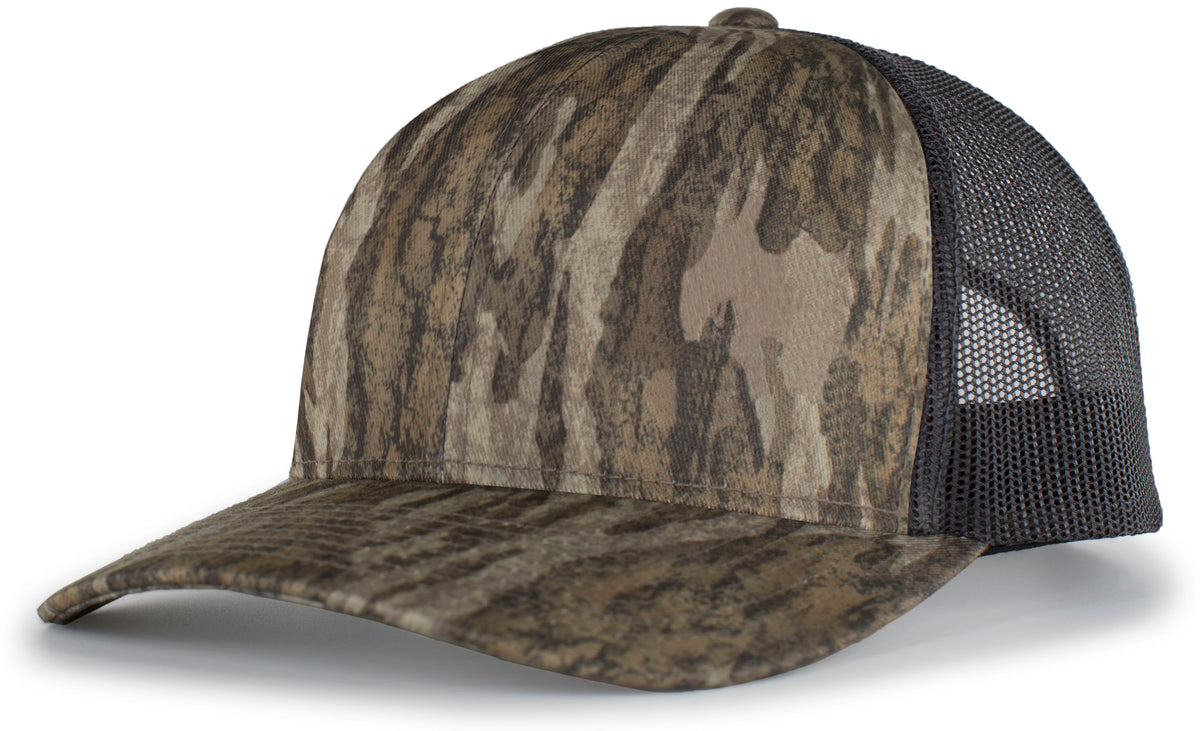 Pacific Headwear Camo Snapback Trucker Cap - BOTTOMLAND/LIGHT CHARCOAL