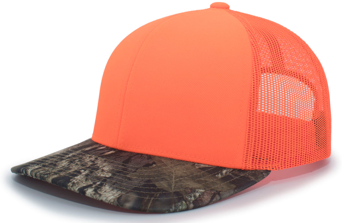 Pacific Headwear Camo Snapback Trucker Cap - BLAZE/BREAK-UP COUNTRY