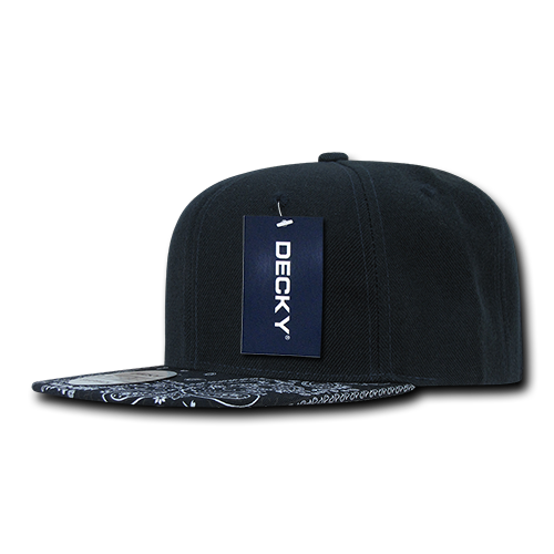 Decky 1093 6 Panel High Profile Structured Bandanna Bill Snapback - Navy/Navy
