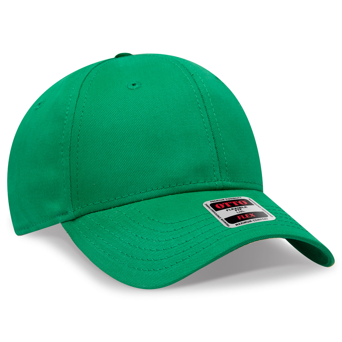 Otto Cap 11-1167 Otto Flex Fitted 6 Panel Low Profile Baseball Cap - Kelly