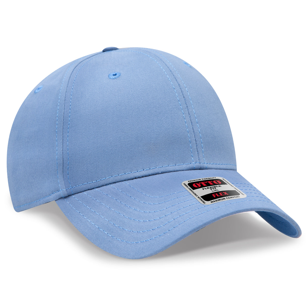 Otto Cap 11-1167 Otto Flex Fitted 6 Panel Low Profile Baseball Cap - Columbia Blue