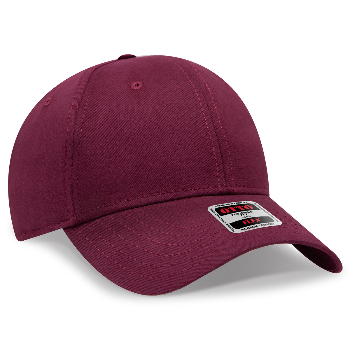 Otto Cap 11-1167 Otto Flex Fitted 6 Panel Low Profile Baseball Cap - Maroon
