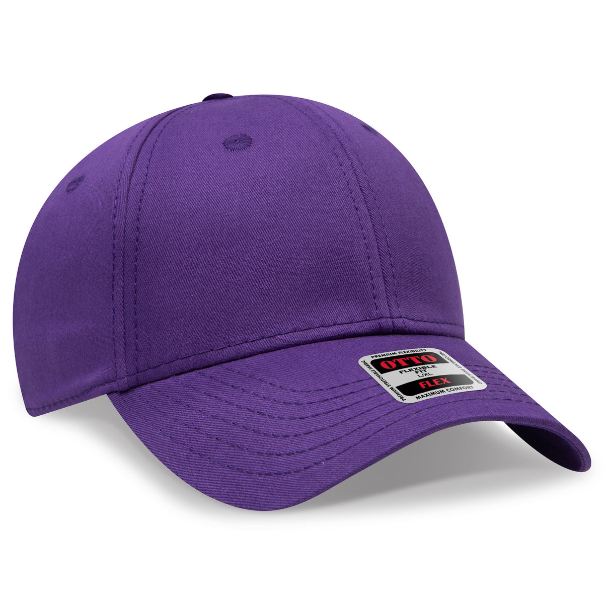 Otto Cap 11-1167 Otto Flex Fitted 6 Panel Low Profile Baseball Cap - Purple