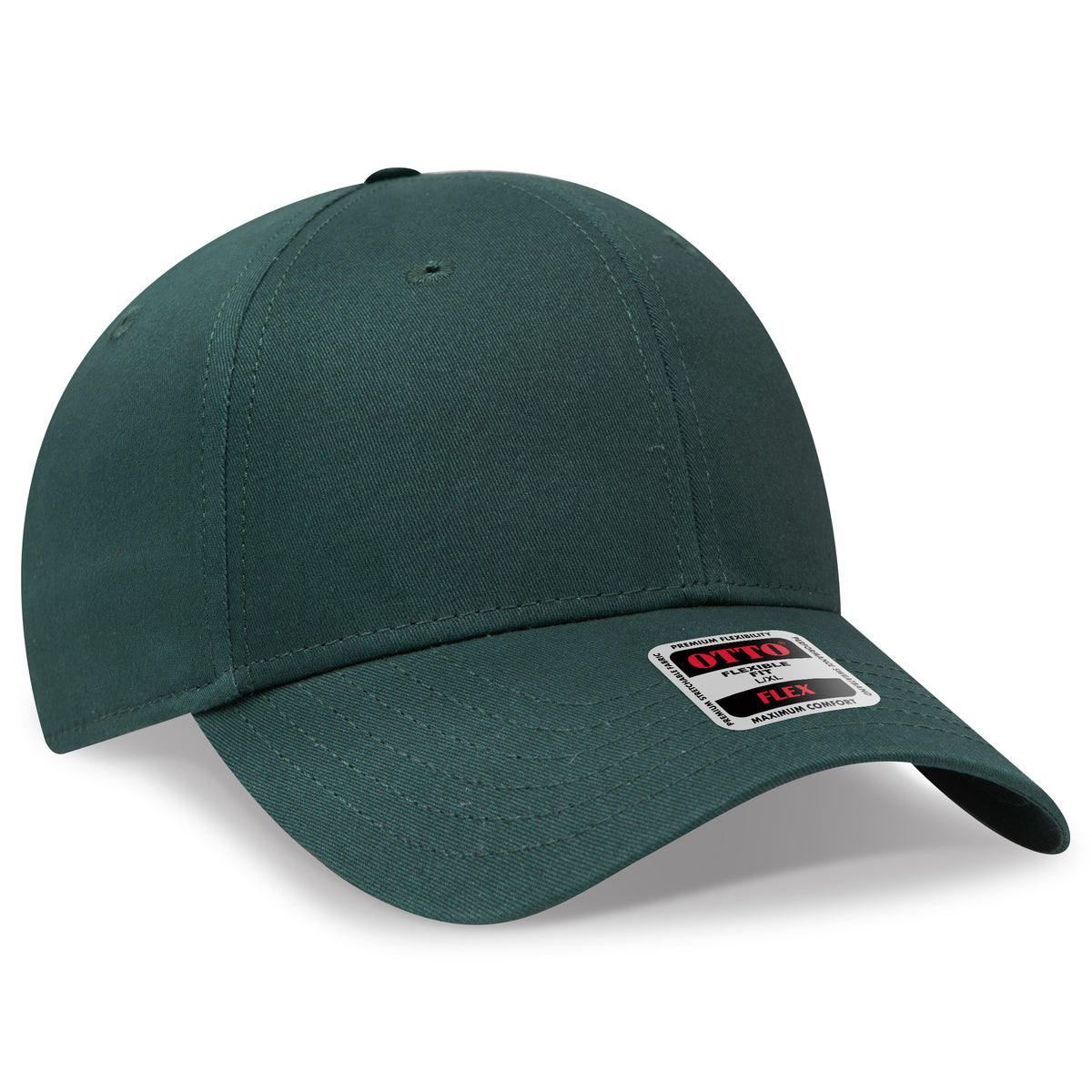Otto Cap 11-1167 Otto Flex Fitted 6 Panel Low Profile Baseball Cap - Dark Green