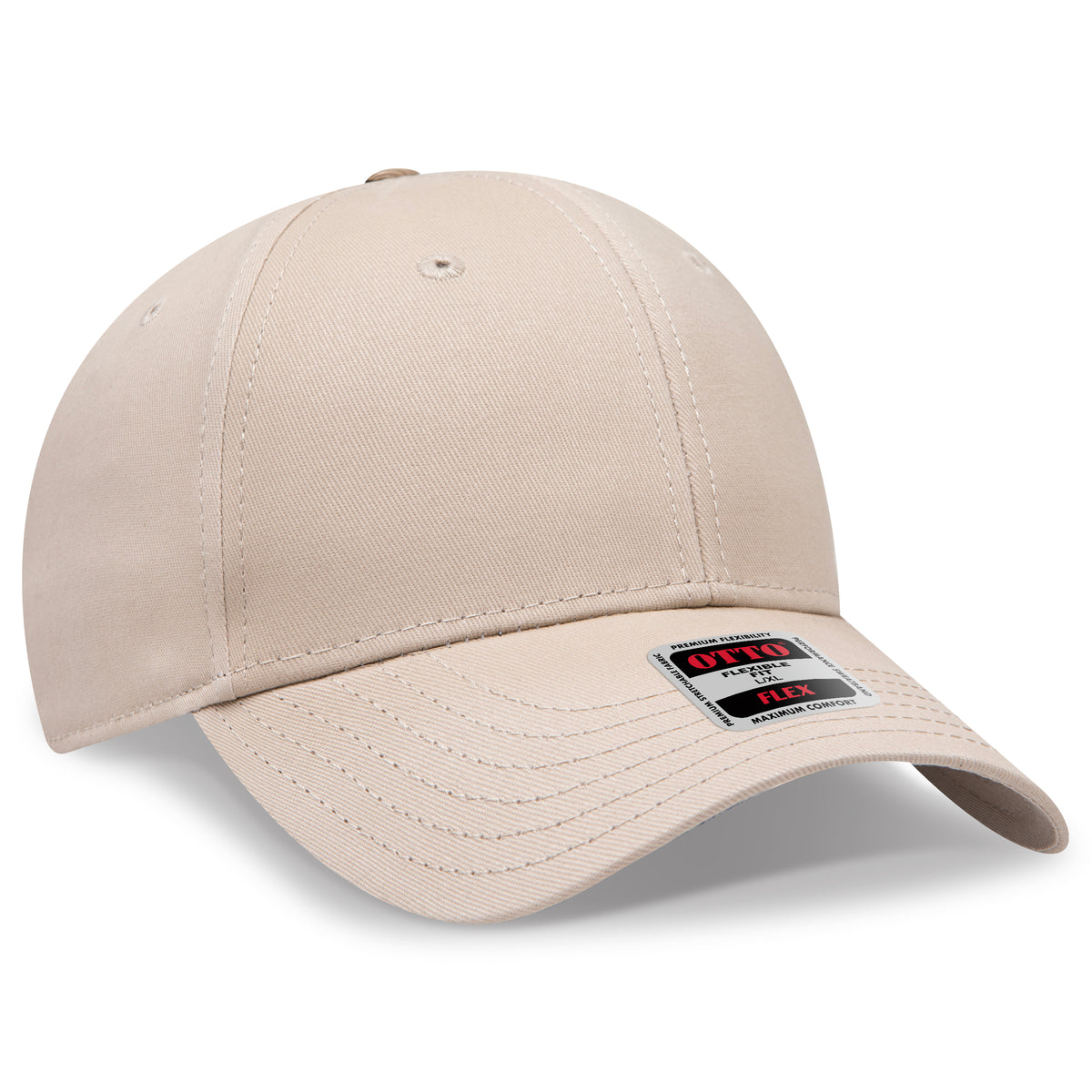 Otto Cap 11-1167 Otto Flex Fitted 6 Panel Low Profile Baseball Cap - Khaki