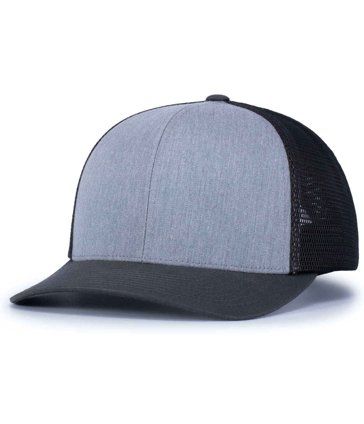 Pacific Headwear Trucker Flexfit Snapback Cap - HEATHER GREY/LIGHT CHARCOAL/LI