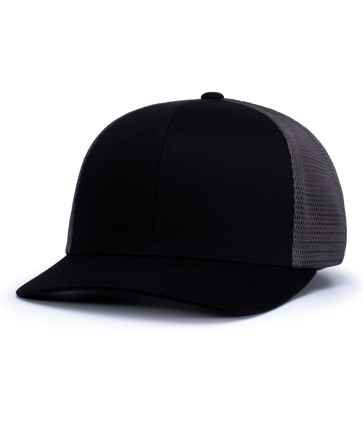 Pacific Headwear Trucker Flexfit Snapback Cap - BLACK/GRAPHITE/BLACK