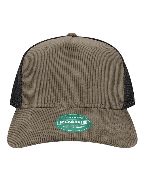 Legacy Five-Panel Adjustable Cap - Dark Grey Corduroy/ Black