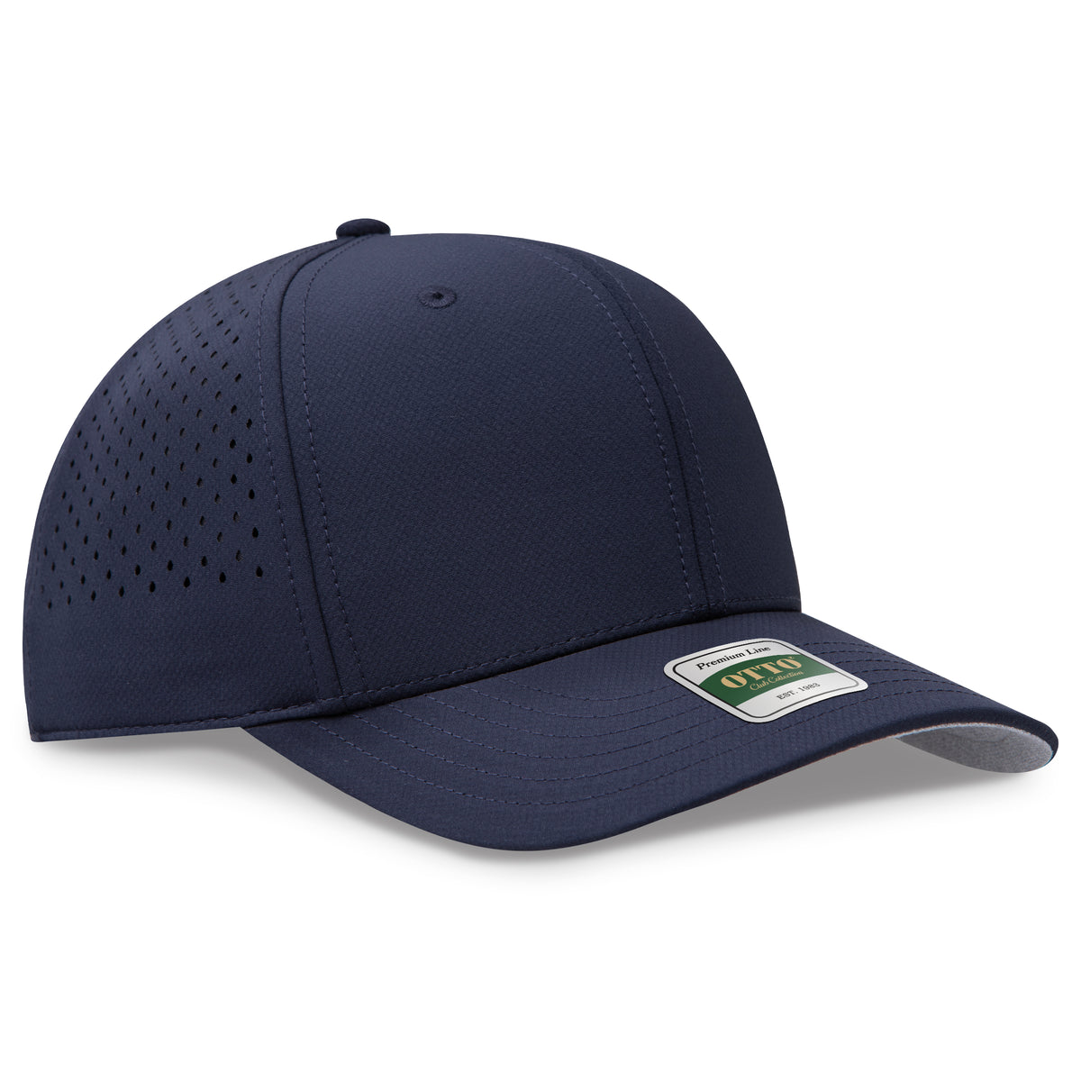 Otto Cap 113 Comfy Fit Club Collection 6 Panel Pro Style Perforated Cap - Navy