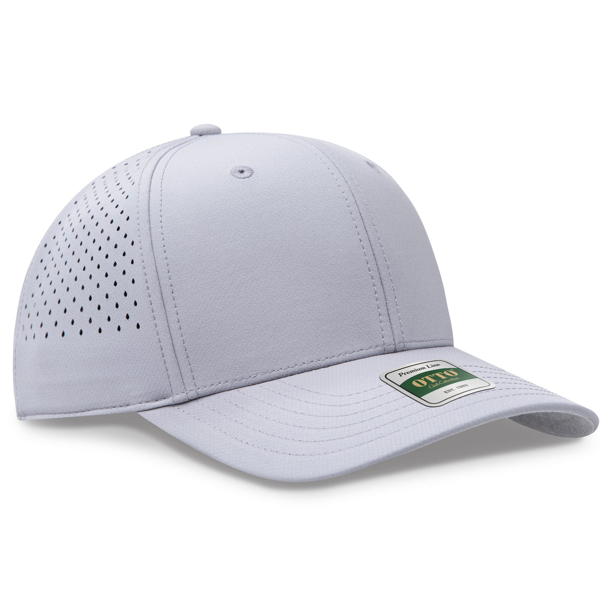 Otto Cap 113 Comfy Fit Club Collection 6 Panel Pro Style Perforated Cap - Gray