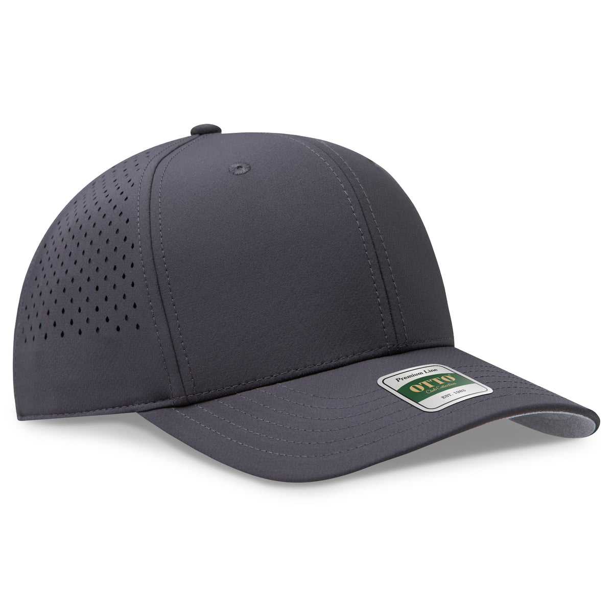 Otto Cap 113 Comfy Fit Club Collection 6 Panel Pro Style Perforated Cap - Charcoal Gray