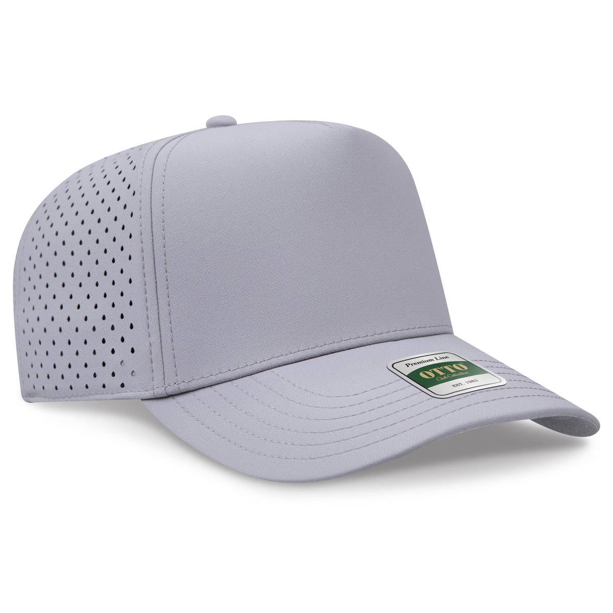 Otto Cap 116 Comfy Fit Club Collection 5 Panel Mid Profile Perforated Cap - Gray