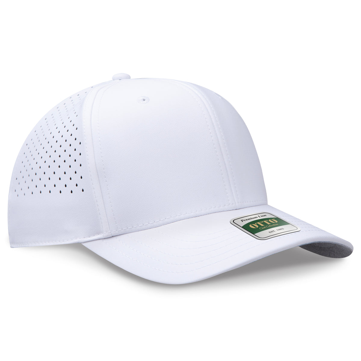 Otto Cap 117 Comfy Fit Club Collection 6 Panel Pro Style Perforated Cap - White