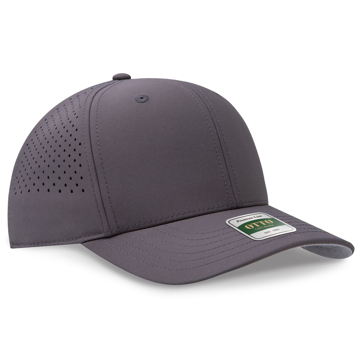 Otto Cap 117 Comfy Fit Club Collection 6 Panel Pro Style Perforated Cap - Charcoal Gray