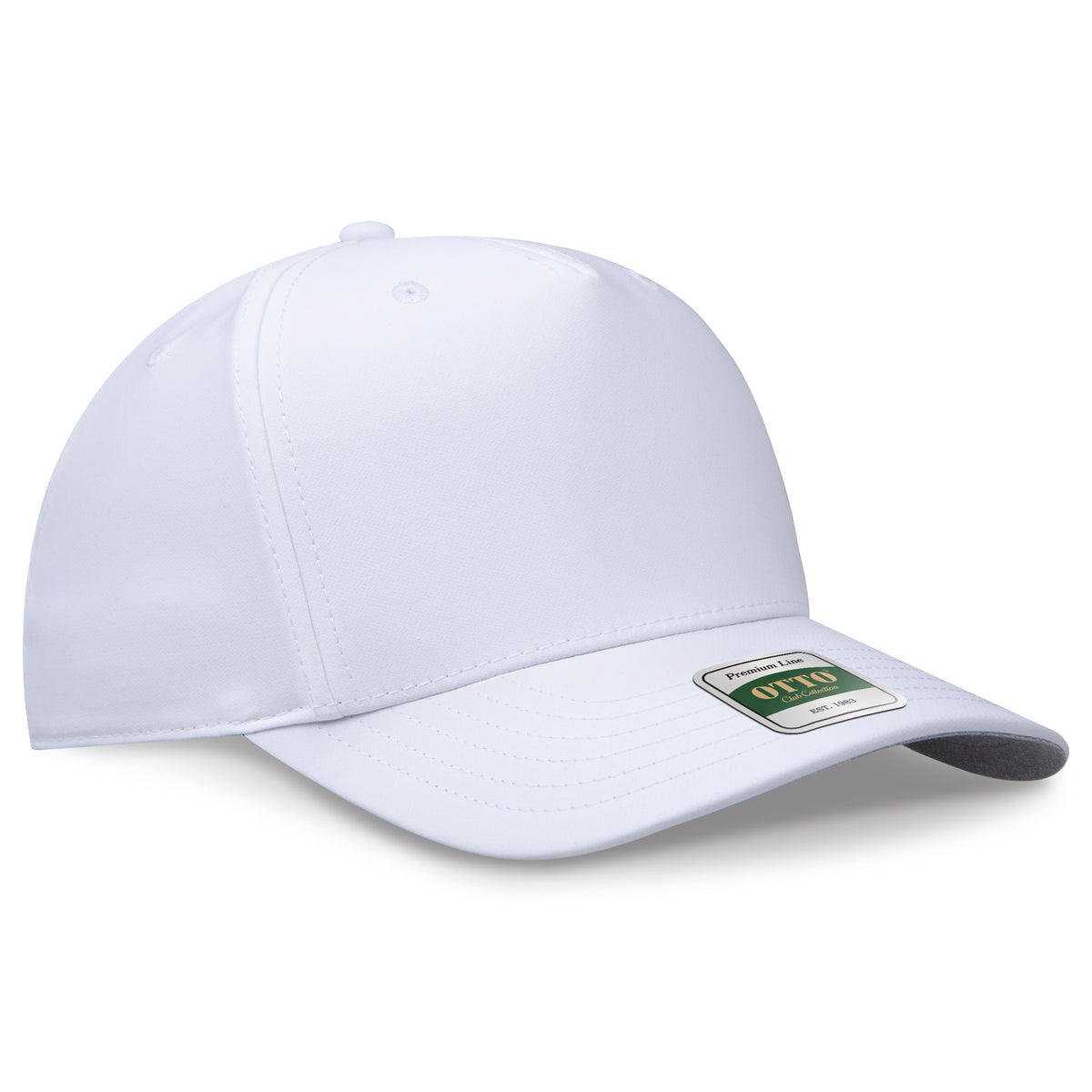 Otto Cap 118 Comfy Fit Club Collection 5 Panel Pro Style Cap - White