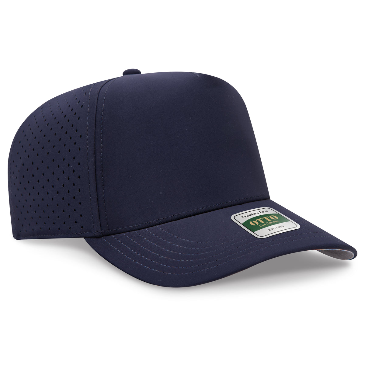 Otto Cap 120 Comfy Fit Club Collection 5 Panel Mid Profile Perforated Cap - Navy