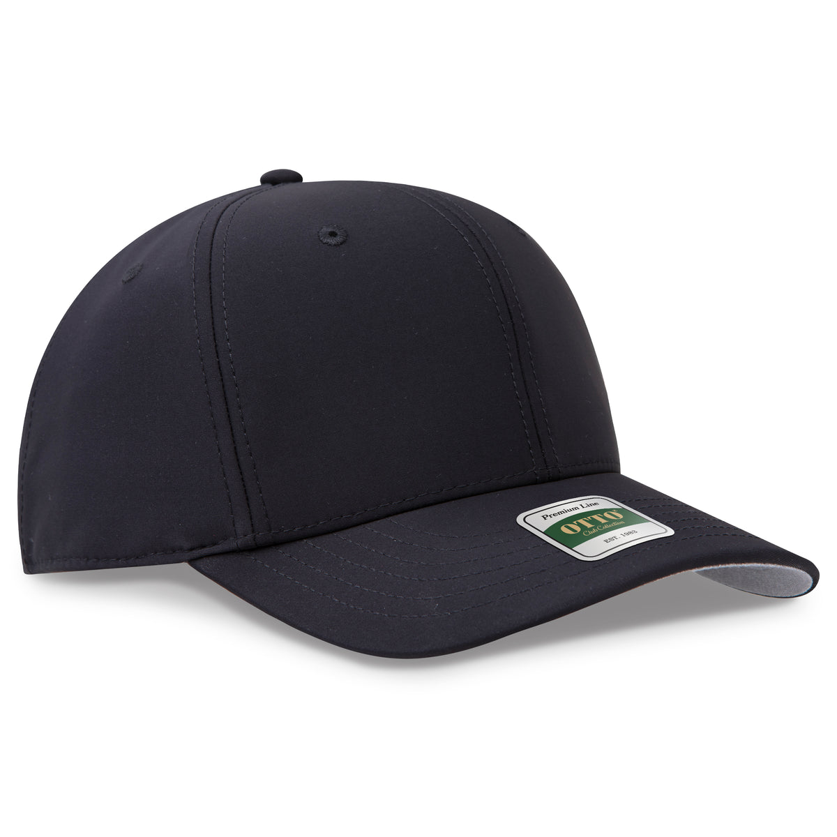 Otto Cap 123 Comfy Fit Club Collection 6 Panel Pro Style Cap - Black