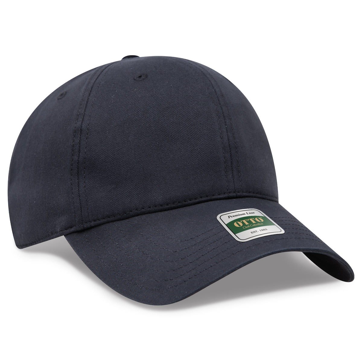 Otto Cap 124 Comfy Fit Club Collection 6 Panel Low Profile Dad Cap - Black