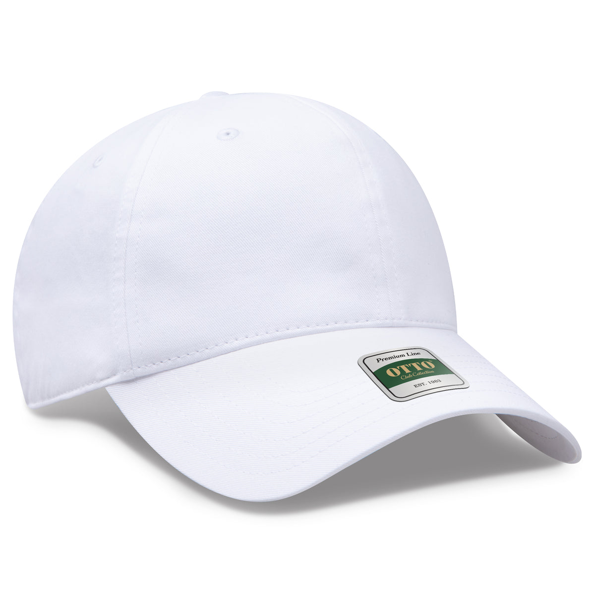 Otto Cap 124 Comfy Fit Club Collection 6 Panel Low Profile Dad Cap - White