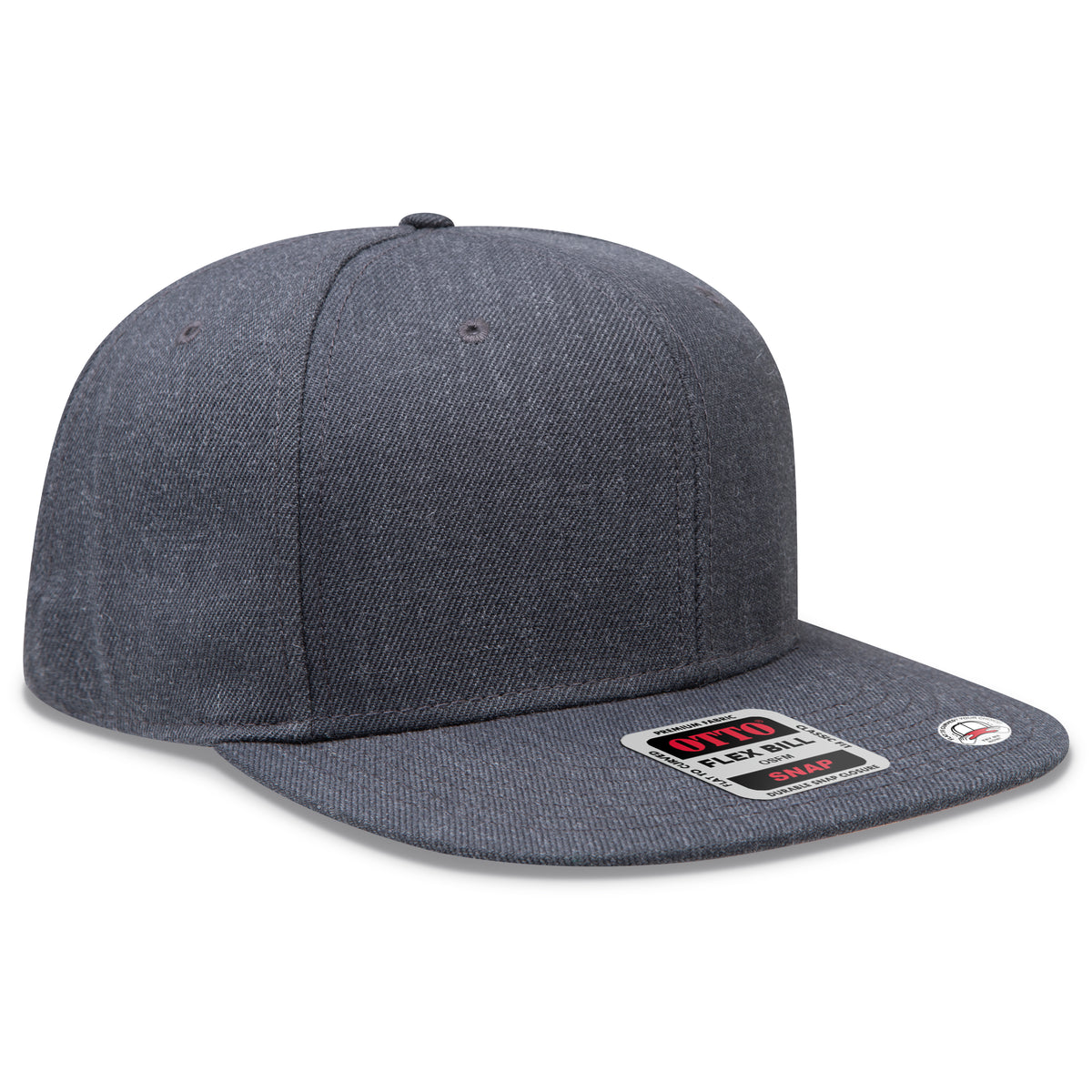Otto Cap 125 Otto Snap 6 Panel Pro Style Snapback Hat - Heather Black