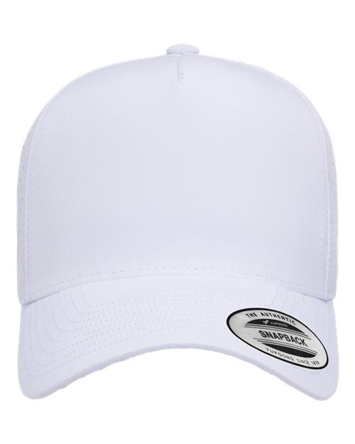 YP Classics Five-Panel Snapback with Perforated Cap - White