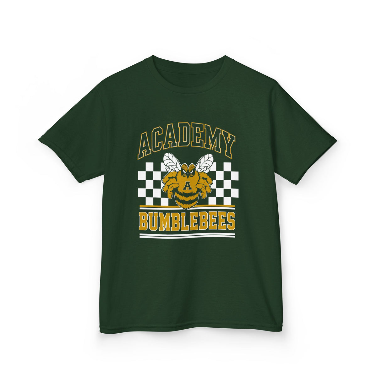 Youth Academy Bumblebees T‑Shirt — School Mascot Bee Tee - Forest Green