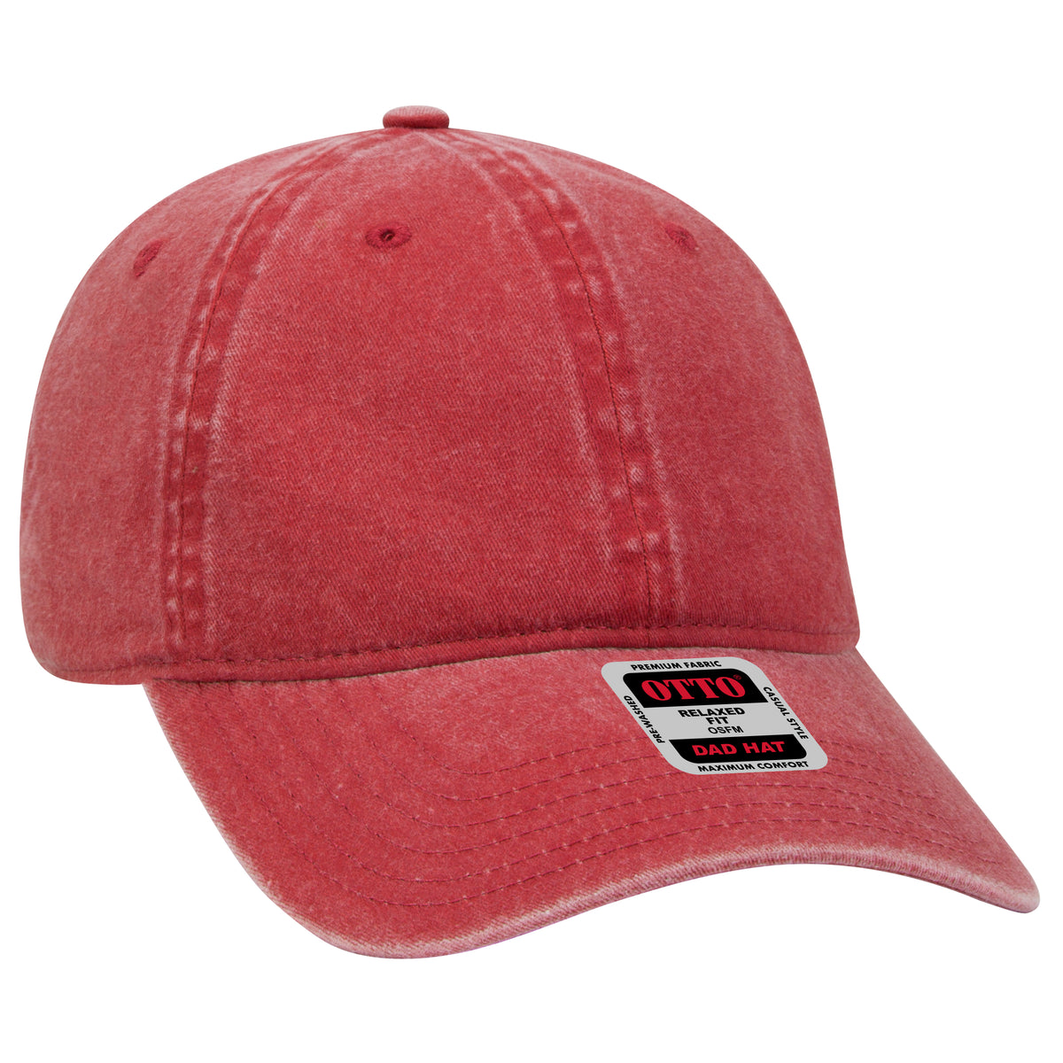 Otto Cap 18-202 6 Panel Low Profile Dad Hat - Red