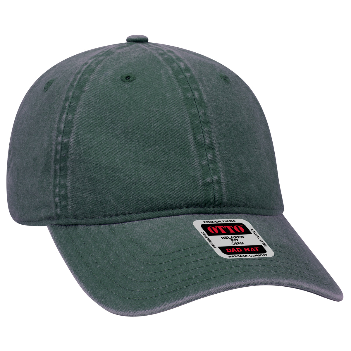 Otto Cap 18-202 6 Panel Low Profile Dad Hat - Dark Green