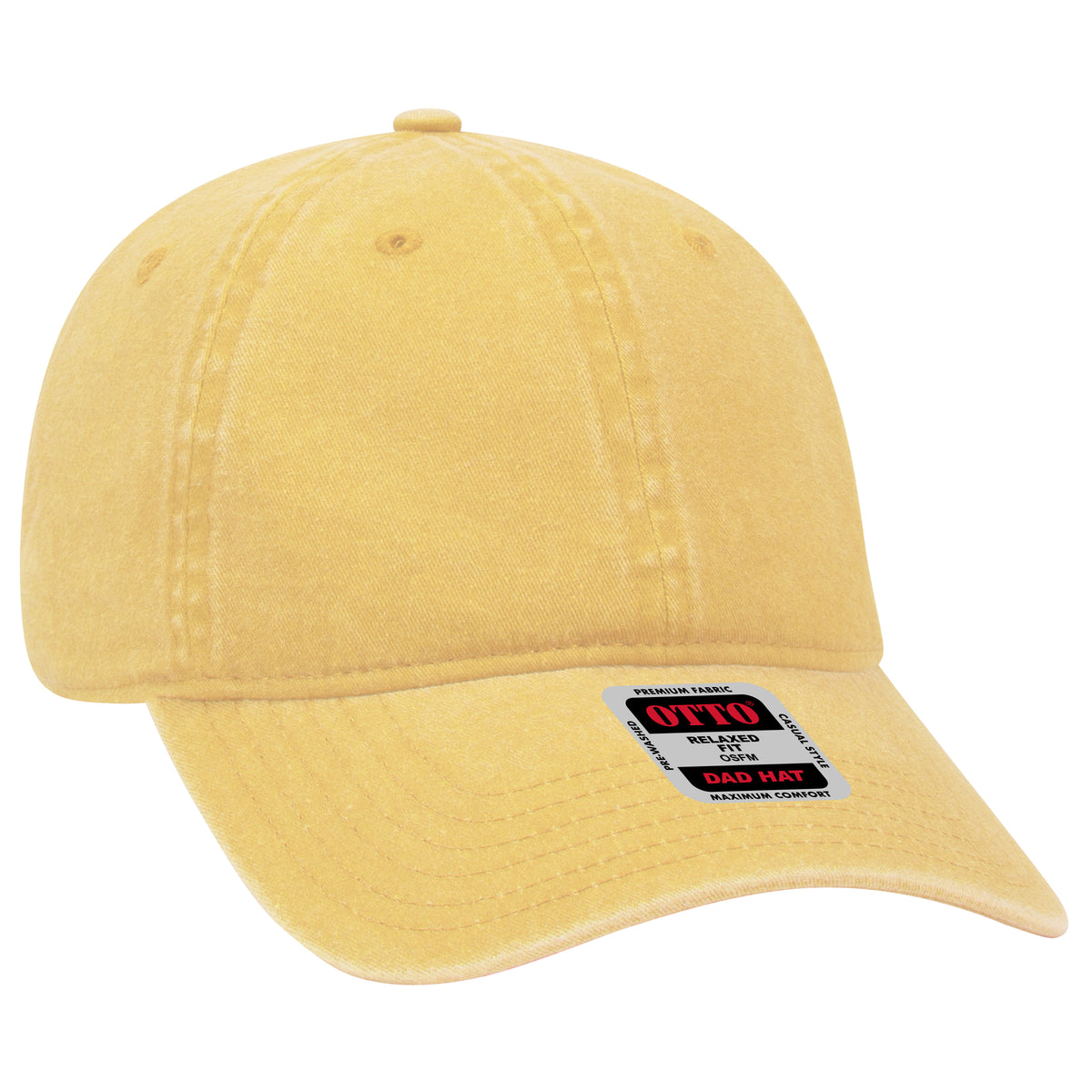 Otto Cap 18-202 6 Panel Low Profile Dad Hat - Yellow