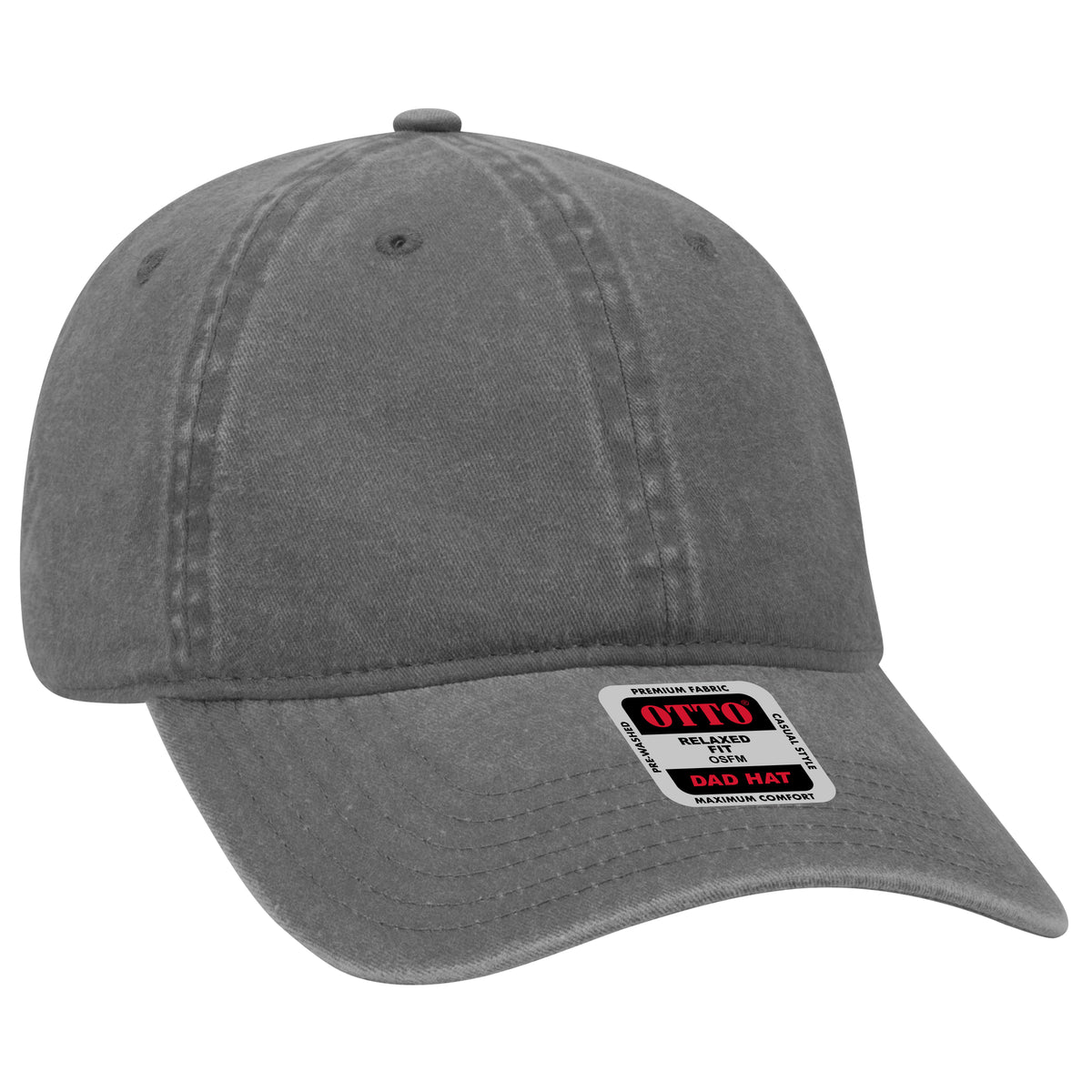 Otto Cap 18-202 6 Panel Low Profile Dad Hat - Charcoal Gray