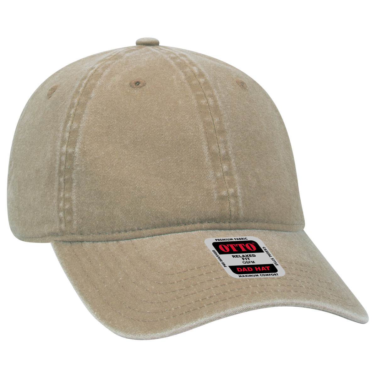 Otto Cap 18-202 6 Panel Low Profile Dad Hat - Khaki