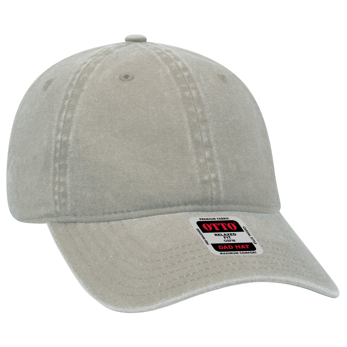 Otto Cap 18-202 6 Panel Low Profile Dad Hat - Stone Gray